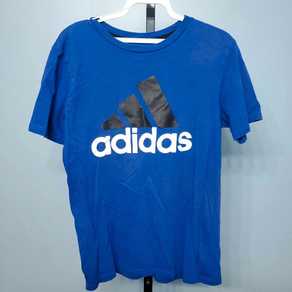 3/$15 Adidas Boys Blue Logo Print Short-Sleeve T-Shirt |Size: M